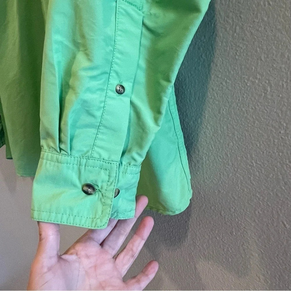 LL Bean Green Tropicwear‎ Performance Outdoor Fishing Hiking Shirt Size L - Picture 6 of 8